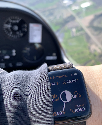 photo of app in use, in the air